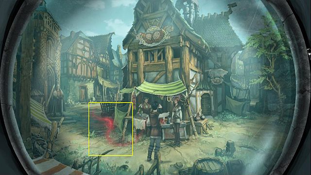 Aktywuj nowe zaklęcie, stojąc na rynku, a następnie kliknij uwidocznioną przez nie różową magiczną poświatę, tworzącą ścieżkę biegnącą od stoiska przed karczmą w stronę domu Gerona - Udowodnij, że opanowałeś nowy czar | Rozdział II Memoria - Memoria - poradnik do gry