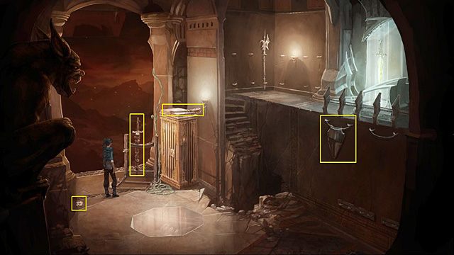 Sadja znajduje się w zbrojowni latającej fortecy, gdzie w szafce na broń zamknięto magiczną laskę - Uwolnij magiczną laskę i opuść zbrojownię | Rozdział VII Memoria - Memoria - poradnik do gry