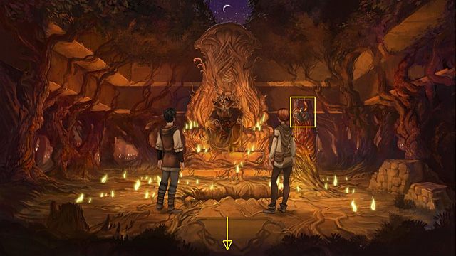 Gdy dialog zostanie przerwany, zainstaluj maskę na posągu stojącym z prawej strony tronu, po czym kontynuuj konwersację - Udaj się za Brydą | Rozdział VIII Memoria - Memoria - poradnik do gry