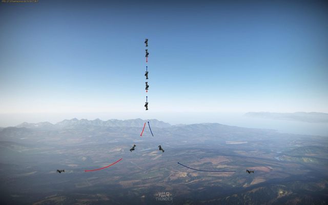 Zdjęcie przedstawia prezentacje ślizgu na ogon - Manewry podczas ataku wroga w War Thunder | Mechanika Gry - War Thunder - poradnik dla początkujących