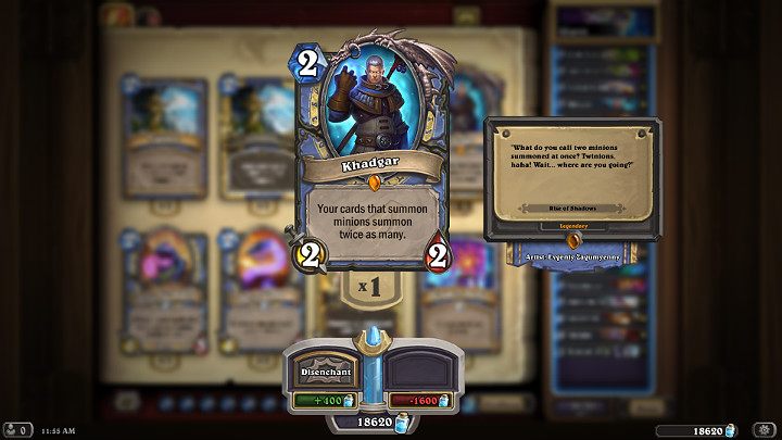 Khadgar to to bardzo mocny legendarny stronnik, który podwaja efekt Przywoływania dodatkowych stronników - Mag w Hearthstone - dobra talia - Wyjście z Cienia - Hearthstone: Heroes of Warcraft - porady i polecane decki