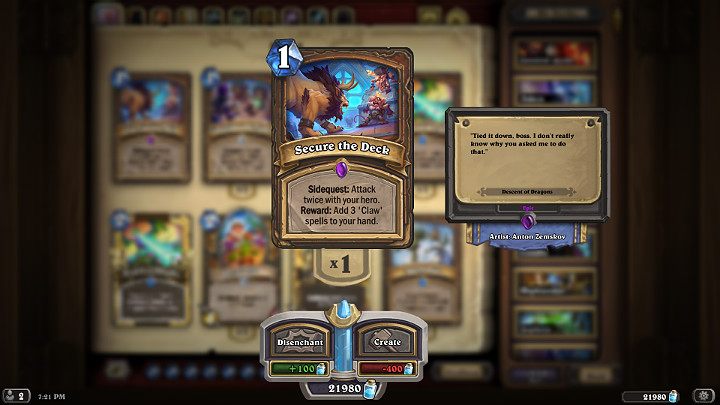 Porady - Zadanie poboczne - zaklęcie w Hearthstone Wejście Smoków - Hearthstone: Heroes of Warcraft - porady i polecane decki