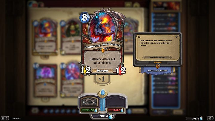 Śmiercioskrzydły, Szalony Aspekt to nowa Legendarna karta Wojownika, która została dodana do Hearthstone w rozszerzeniu Wejście Smoków - Wojownik - dobra talia - Wejście Smoków - Hearthstone: Heroes of Warcraft - porady i polecane decki