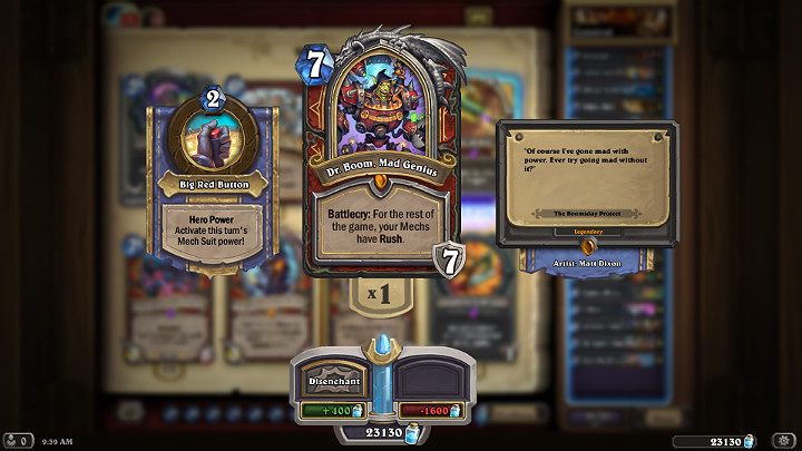 Doktor Huk, Szalony Geniusz to dodatkowy grywalny Bohater dla klasy Wojownika, który w trakcie pojedynku daje ogromną przewagę nad przeciwnikiem - Wojownik w Hearthstone - dobra talia - Wyjście z Cienia - Hearthstone: Heroes of Warcraft - porady i polecane decki