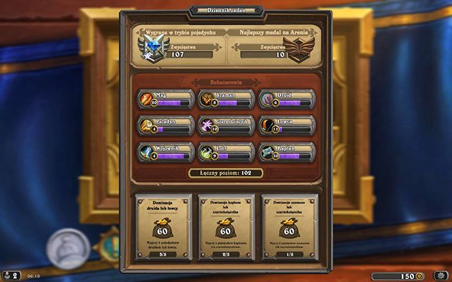 W dzienniku zadań, znaleźć można podstawowe informacje o naszym profilu, jak np - Dziennik zadań | Podstawy Hearthstone Heroes of Warcraft - Hearthstone: Heroes of Warcraft - porady i polecane decki