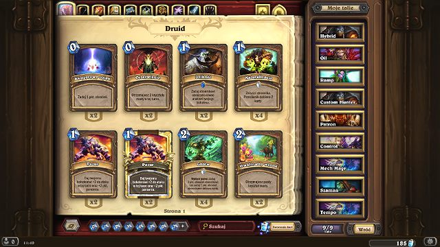 W kolekcji kart, znaleźć można wszystkie posiadane obecnie karty, a także wiele innych informacji: ilość posiadanego pyłu, kolekcja posiadanych odwrotów kart, informacje na temat poszczególnych bohaterów - Kolekcja kart | Podstawy Hearthstone Heroes of Warcraft - Hearthstone: Heroes of Warcraft - porady i polecane decki