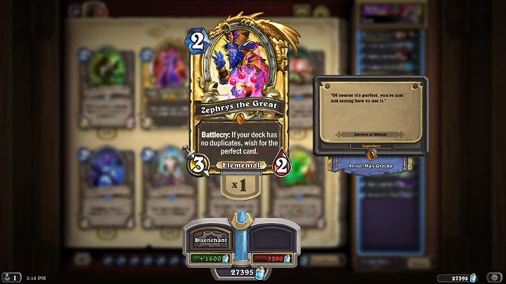 Należy tutaj zaznaczyć fakt, Okrzyk Bojowy tego stronnika można aktywować dopiero w momencie, gdy w Twojej talii nie ma duplikatów - Hearthstone Popioły Rubieży: Czarnoksiężnik - dobra talia - Hearthstone: Heroes of Warcraft - porady i polecane decki