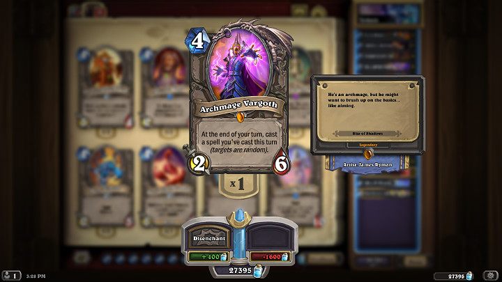 Arcymag Vargoth na koniec tury rzuca ponownie zaklęcie rzucone przez Gracza w tej turze - Hearthstone Popioły Rubieży: Druid - dobra talia - Hearthstone: Heroes of Warcraft - porady i polecane decki
