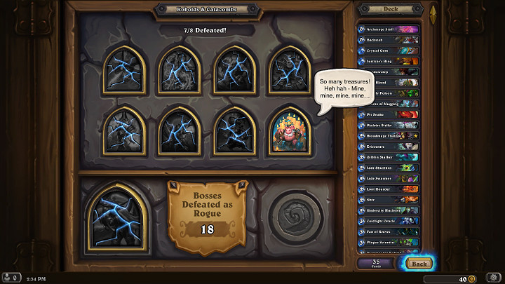 Celem Podziemnej Wyprawy jest pokonanie 8 losowych Bossów każdym dostępnym Bohaterem, aby otrzymać dodatkowy rewers kart - Koboldy i Katakumby - dodatek w Hearthstone - Hearthstone: Heroes of Warcraft - porady i polecane decki