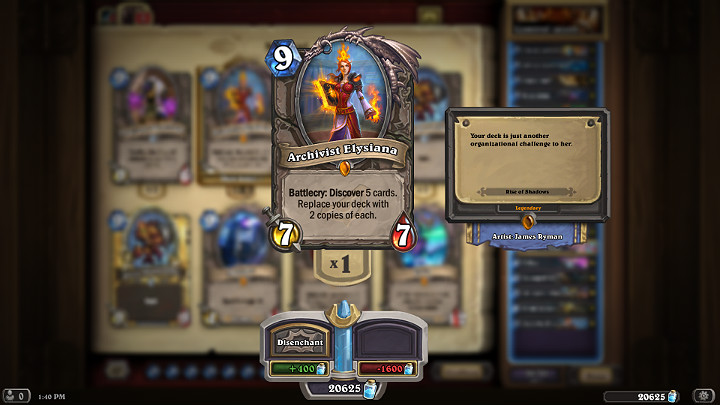 Archiwistka Elizjana to neutralny Legendarny stronnik dodany w rozszerzeniu Wyjście z Cienia - Wojownik w Hearthstone - dobra talia po nerfie - Wybawcy Uldum - Hearthstone: Heroes of Warcraft - porady i polecane decki