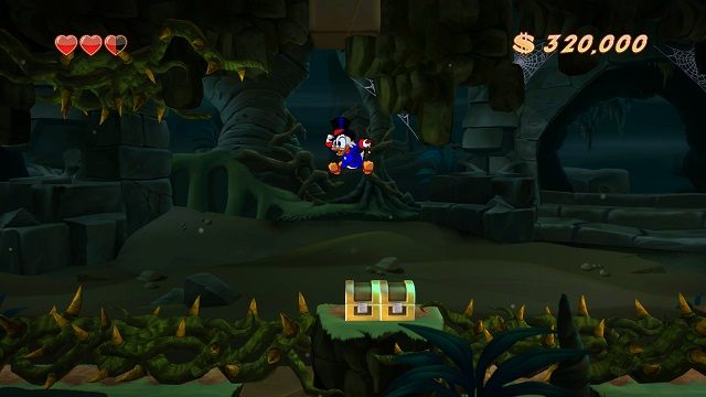 Na bezpiecznych skrawkach terenu zazwyczaj znajdujemy cenne fanty. - Podziemia | Amazonia | DuckTales - DuckTales Remastered - poradnik do gry