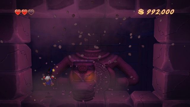 Niczym cegła w styropian albo kamień w szkło. W sumie każde porównanie jest dobre o ile oddaje sens przekazu. - Pojedynek z posągiem | Amazonia | DuckTales - DuckTales Remastered - poradnik do gry