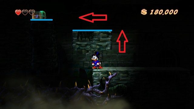 Strzałka zawsze wskaże Ci prawidłową drogę (jeśli ją namaluję :D). - Główne korytarze, mury i lochy | Transylwania | DuckTales - DuckTales Remastered - poradnik do gry