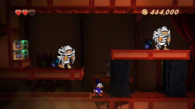 Zastanawiające. Dlaczego mumie mają przywiązane do nóg łańcuchy z ciężkimi kulami? - Drugie, trzecie i czwarte piętro | Transylwania | DuckTales - DuckTales Remastered - poradnik do gry