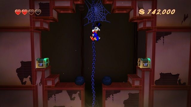 Na tej mapie użyteczne liany zastąpiły łańcuchy. - Drugie, trzecie i czwarte piętro | Transylwania | DuckTales - DuckTales Remastered - poradnik do gry