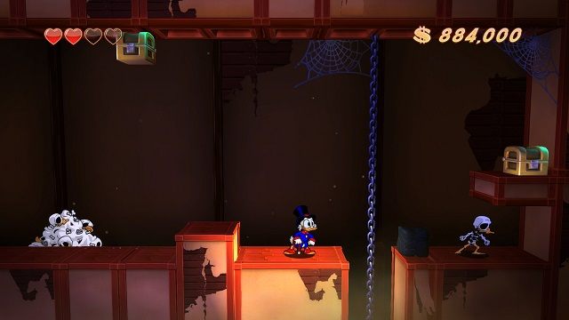 Znowu przejście na kolejne piętro budynku. Dziwne tylko, że tym razem z powrotem na dół. - Drugie, trzecie i czwarte piętro | Transylwania | DuckTales - DuckTales Remastered - poradnik do gry