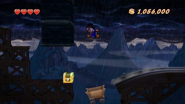 Ciekawe czy już ktoś zabił się podróżując tą kolejką. Mam nadzieję, że architekt... - Kolejka górska | Transylwania | DuckTales - DuckTales Remastered - poradnik do gry