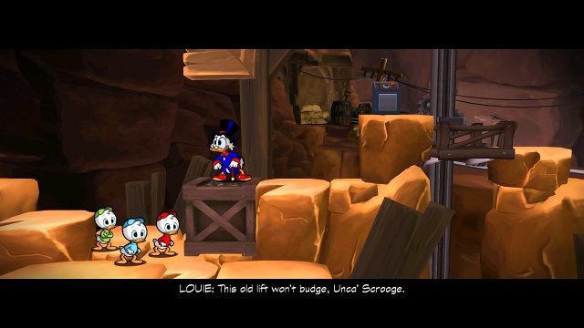 Mam chociaż nadzieję, ze winda nie zerwie się, gdy tylko do niej wsiądziemy. - Wejście do kompleksu | Afrykańskie kopalnie | DuckTales - DuckTales Remastered - poradnik do gry