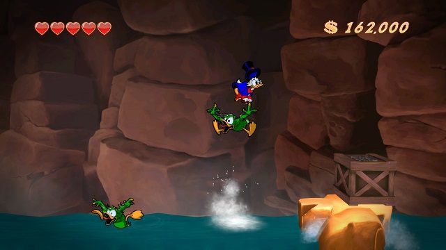 Gdy w pobliżu nie ma żadnego mostu zawsze można zrobić swój. - Wejście do kompleksu | Afrykańskie kopalnie | DuckTales - DuckTales Remastered - poradnik do gry