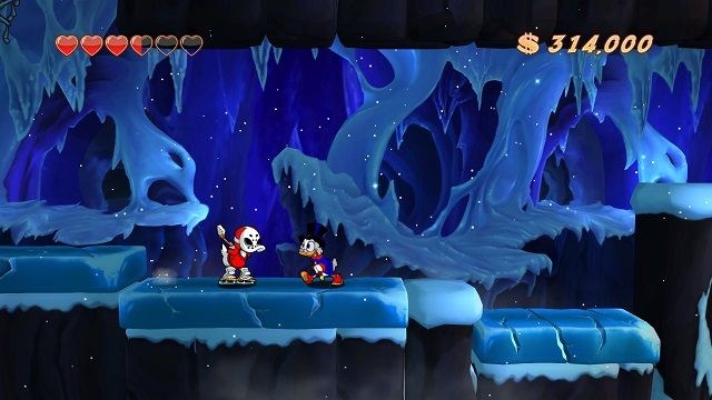 W tej masce wyglądasz bardziej jak Jason z horrorów niż typowy hokeista z kaczej drużyny. - Lodowe czeluści | Himalaje | DuckTales - DuckTales Remastered - poradnik do gry