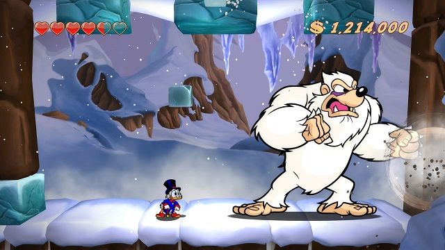 Nie chciałbym się znaleźć na miejscu tej ściany. - Pojedynek w przestworzach i walka z Yeti | Himalaje | DuckTales - DuckTales Remastered - poradnik do gry