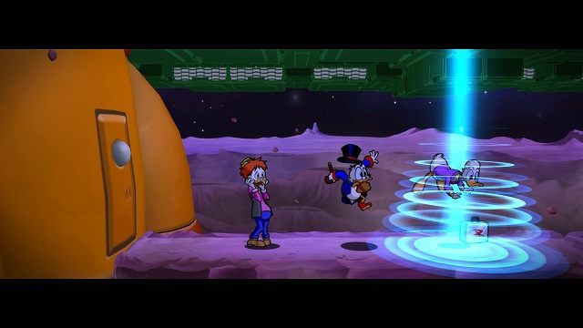 Co za kretyn podchodzi do ogromnego, niezidentyfikowanego statku obcych? A no tak, Fenton... - Lądowanie | Księżyc | DuckTales - DuckTales Remastered - poradnik do gry