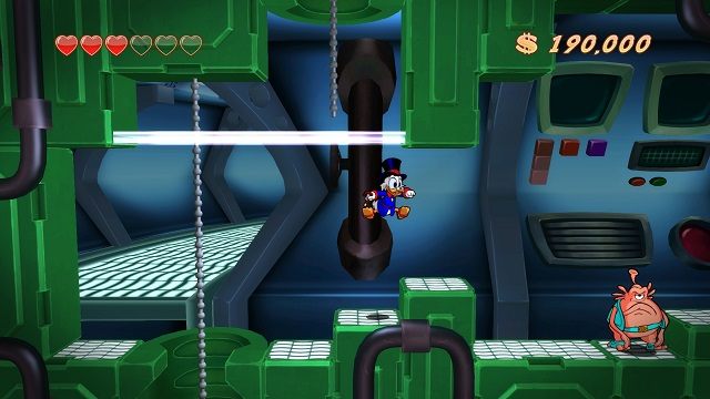 Ciekawe jak zlikwidować tą blokującą barierę. - Statek kosmiczny | Księżyc | DuckTales - DuckTales Remastered - poradnik do gry