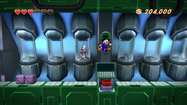 A jakby tak nie nacisnąć przycisku i zostawić Cię na pastwę losu? Haha. - Statek kosmiczny | Księżyc | DuckTales - DuckTales Remastered - poradnik do gry