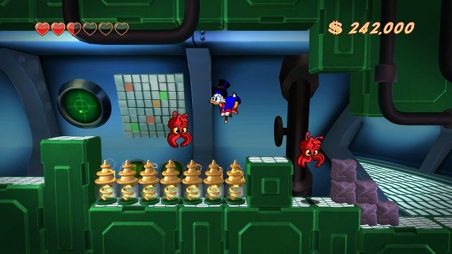 Niestety przeciwnicy nic nie robią sobie z niebezpiecznych pułapek. - Statek kosmiczny | Księżyc | DuckTales - DuckTales Remastered - poradnik do gry