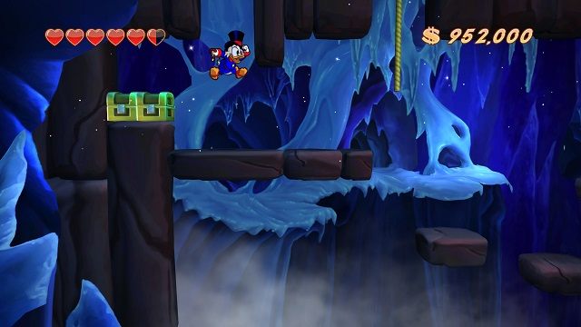 Tak! Wreszcie upragnione wyjścia na powierzchnie! Tylko czekaj, czekaj... Czy aby przypadkiem na tej mapie nie było w ogóle żadnego bossa? - Powrót do helikoptera | Himalaje | DuckTales - DuckTales Remastered - poradnik do gry