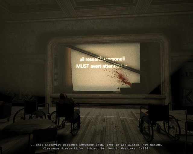 Sala kinowa, dokument jest na tyłach - Return to the Administration Block | Znajdźki - dokumenty | Outlast - Outlast - poradnik do gry