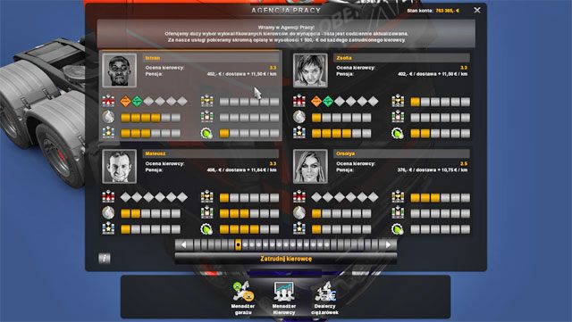 W agencji pracy przejrzysz oferty i zatrudnisz pożądanego pracownika - Agencje pracy | Podstawy | ETS 2 Going East - Euro Truck Simulator 2: Going East! Ekspansja Polska - poradnik do gry