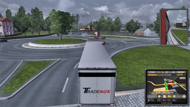 Jedno z nielicznych rond w grze jest w Olsztynie. - Polska | Miasta | ETS 2 Going East - Euro Truck Simulator 2: Going East! Ekspansja Polska - poradnik do gry