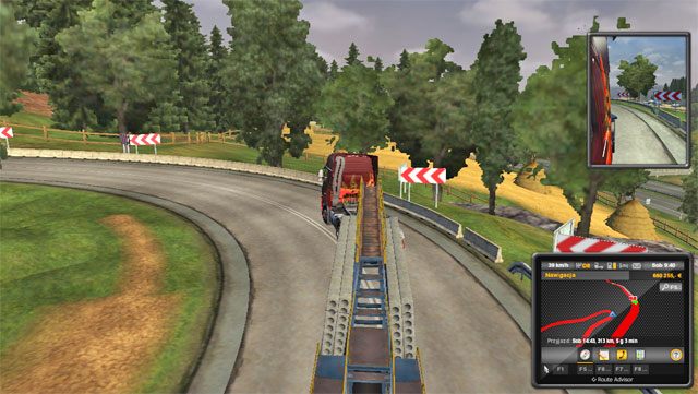 Droga prowadzą na południe od miasta na Słowację to kręty i ostry podjazd pod górę. - Polska | Miasta | ETS 2 Going East - Euro Truck Simulator 2: Going East! Ekspansja Polska - poradnik do gry