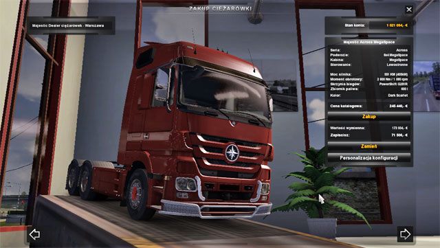 Wybór auta jest zależny przede wszystkim od posiadanych pieniędzy. - Dealerzy ciężarówek | ETS 2 Going East - Euro Truck Simulator 2: Going East! Ekspansja Polska - poradnik do gry