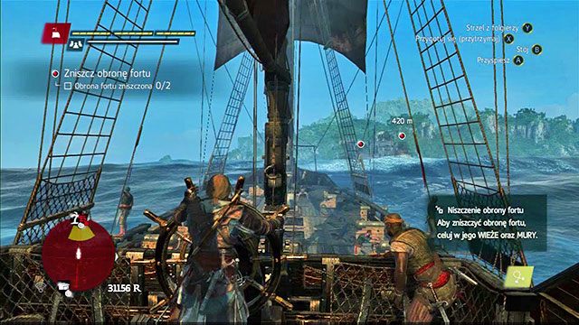 W celu zaatakowania fortu podpłyń w jego pobliże - Zdobywanie fortów w Assassins Creed IV Black Flag - Assassins Creed IV: Black Flag - poradnik do gry