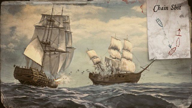 Kule łańcuchowe (Chain shot) - odpalane z armat zlokalizowanych na dziobie, po obu stronach bukszprytu - Uzbrojenie statku w Assassins Creed IV Black Flag - Assassins Creed IV: Black Flag - poradnik do gry
