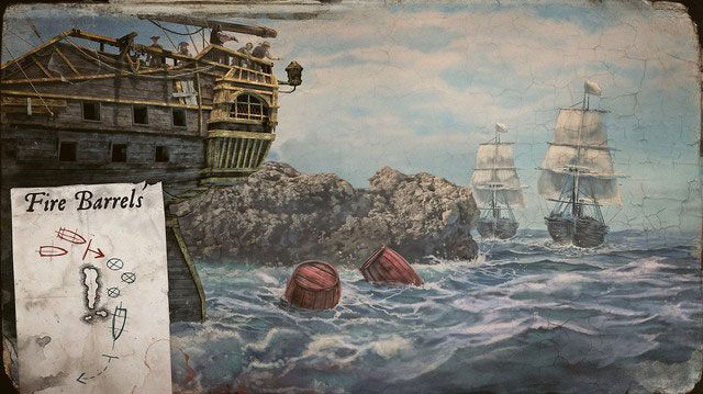 Wybuchające beczki (Fire barrels) - wyrzucane z rufy parami - Uzbrojenie statku w Assassins Creed IV Black Flag - Assassins Creed IV: Black Flag - poradnik do gry