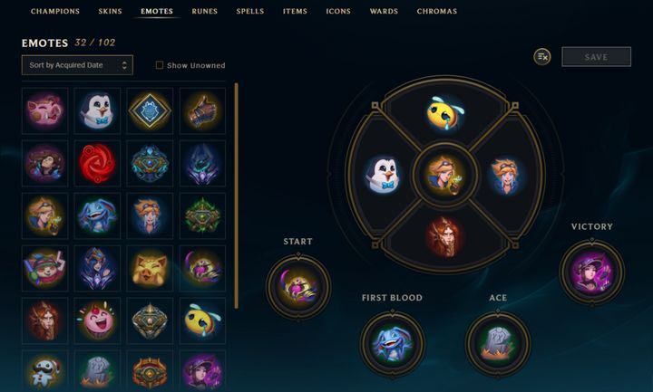 Obok skórek znajduję się zakładka emotek - Emotki | Kolekcja | League of Legends - League of Legends - poradnik do gry