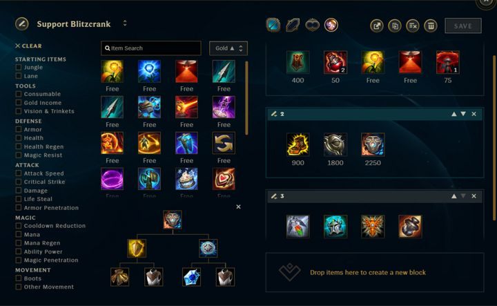 Narzędzie pozwala na zupełną dowolność w doborze przedmiotów, ich kolejności itp - Zestawy przedmiotów w League of Legends | Kolekcja | League of Legends - League of Legends - poradnik do gry