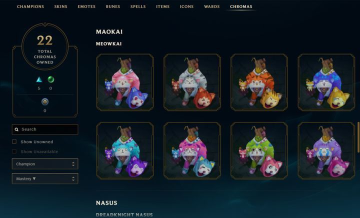 Barwy możne kupić pojedynczo po 290 RP, lub w zestawach wraz bohaterem i skórką - Ikony, Totemy i Barwy | Kolekcja | League of Legends - League of Legends - poradnik do gry