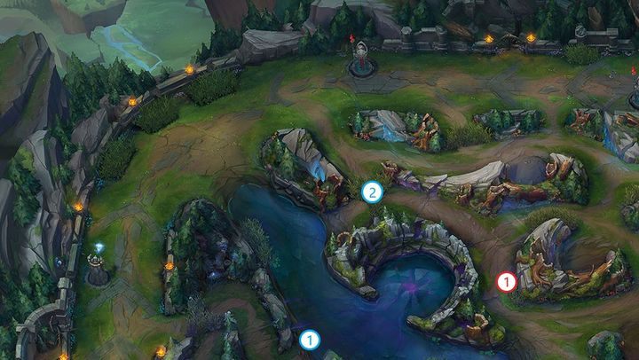 Kolor odpowiada stronie, po której zaczyna drużyna - Górna Aleja (Top lane) | Rola w drużynie w League of Legends - League of Legends - poradnik do gry