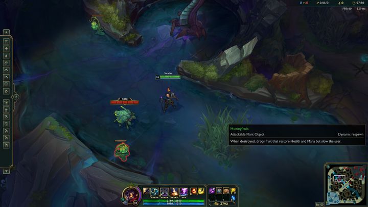 Owoce pojawiają się losowo przy zaznaczonych na mapie ścianach - Rośliny w Dżungli w League of Legends | Podstawy rozgrywki - League of Legends - poradnik do gry