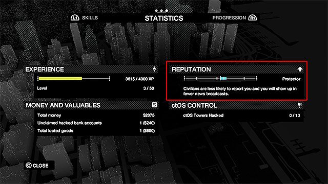 Reputacja w Watch_Dogs nie jest czynnikiem o kluczowym znaczeniu dla przebiegu rozgrywki, aczkolwiek nie radziłbym jej całkowicie ignorować - Reputacja w Watch Dogs | Aktywności i porady - Watch Dogs 1 - poradnik do gry