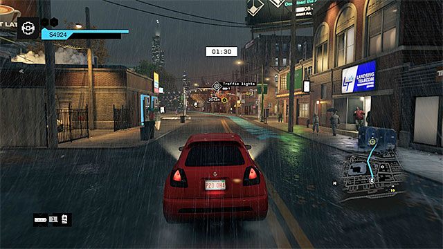 Niebieskie strzałki wskazują drogę do wybranego celu - Kryjówki i podróżowanie po mieście w Watch Dogs | Aktywności i porady - Watch Dogs 1 - poradnik do gry
