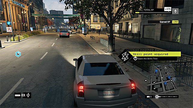 Gra informuje zawsze o zdobyciu nowych punktów doświadczenia i/lub punktów zdolności - Podstawowe informacje | Zdolności w Watch Dogs - Watch Dogs 1 - poradnik do gry