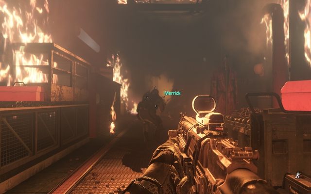 Kucnij, by uniknąć gryzącego dymu. - 11 - Atlas Falls | Kampania - opis przejścia | Call of Duty Ghosts - Call of Duty: Ghosts - poradnik do gry