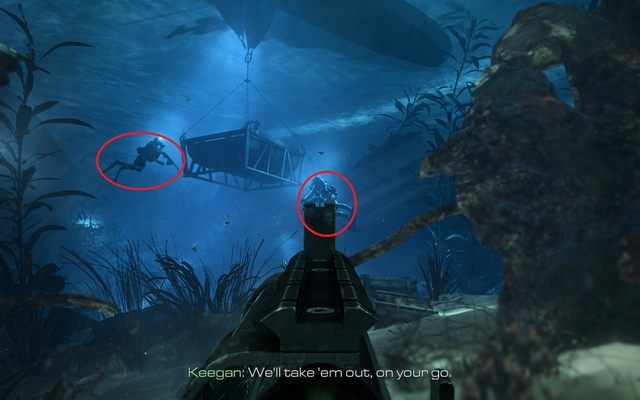 Schowaj się za osłoną i poczekaj aż przypłyną wszyscy wrodzy nurkowie - 12 - Into The Deep | Kampania - opis przejścia | Call of Duty Ghosts - Call of Duty: Ghosts - poradnik do gry
