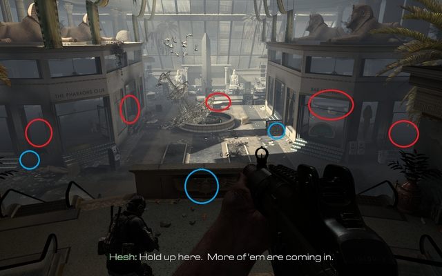 W tym miejscu czeka cię bardzo długa walka z duża ilością wrogiej piechoty - 14 - Sin City | Kampania - opis przejścia | Call of Duty Ghosts - Call of Duty: Ghosts - poradnik do gry