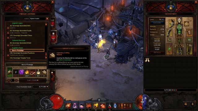 Do wykonania tego przedmiotu potrzeba klucz borna, który leci w pierwszym akcie - Lista materiałów i Lokalizacji | Rzemiosło w Diablo III - Diablo III: Reaper of Souls - poradnik do gry